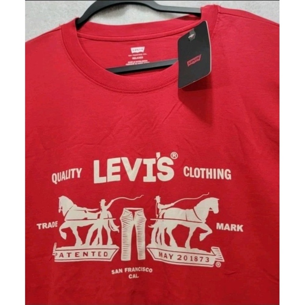 Mens Levi's 4XL Short Sleeve Relaxed Cotton Graphic T-Shirt 2 White Horses Logo